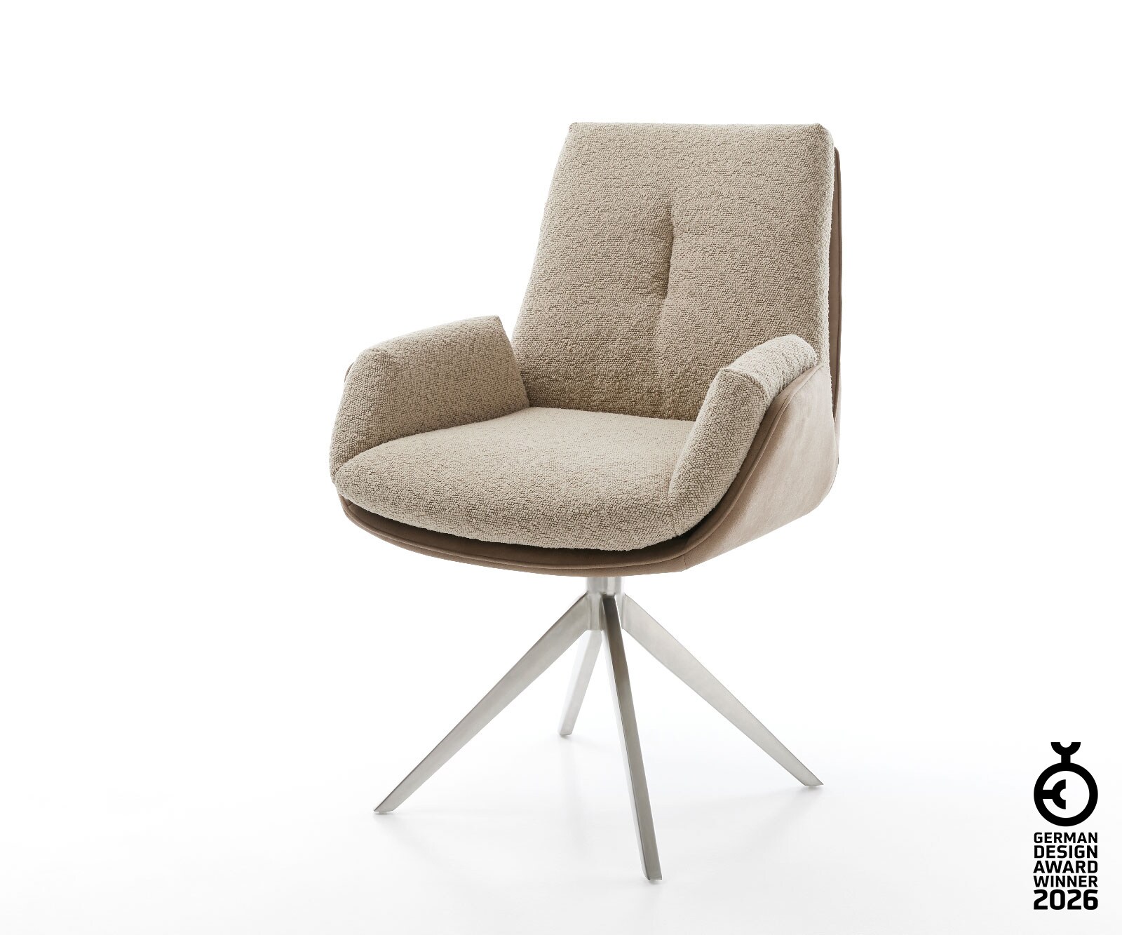 Въртящ се стол Clea-Flex материал микс Кръстосана рамка широка неръждаема стомана 360° въртене