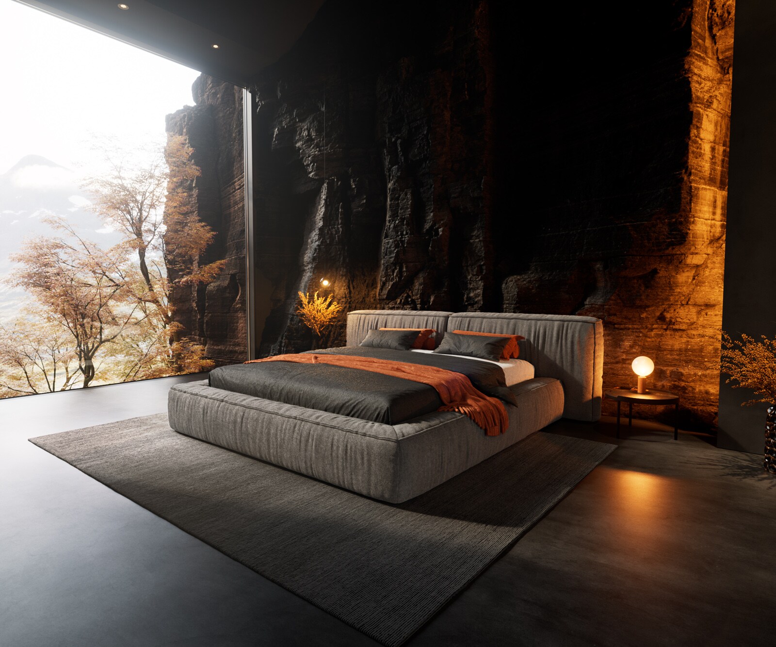 Тапицирано легло Coperti 180x200 cm bouclé крем-бяло