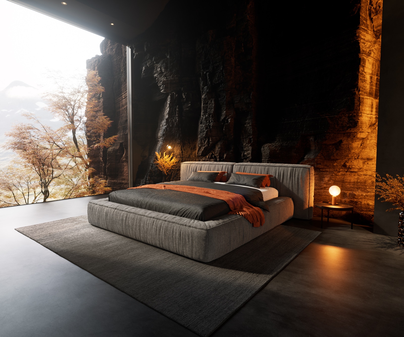 Тапицирано легло Coperti 180x200 cm, микрофибър, сив Тапицирано легло Coperti 180x200 cm, микрофибър, сив