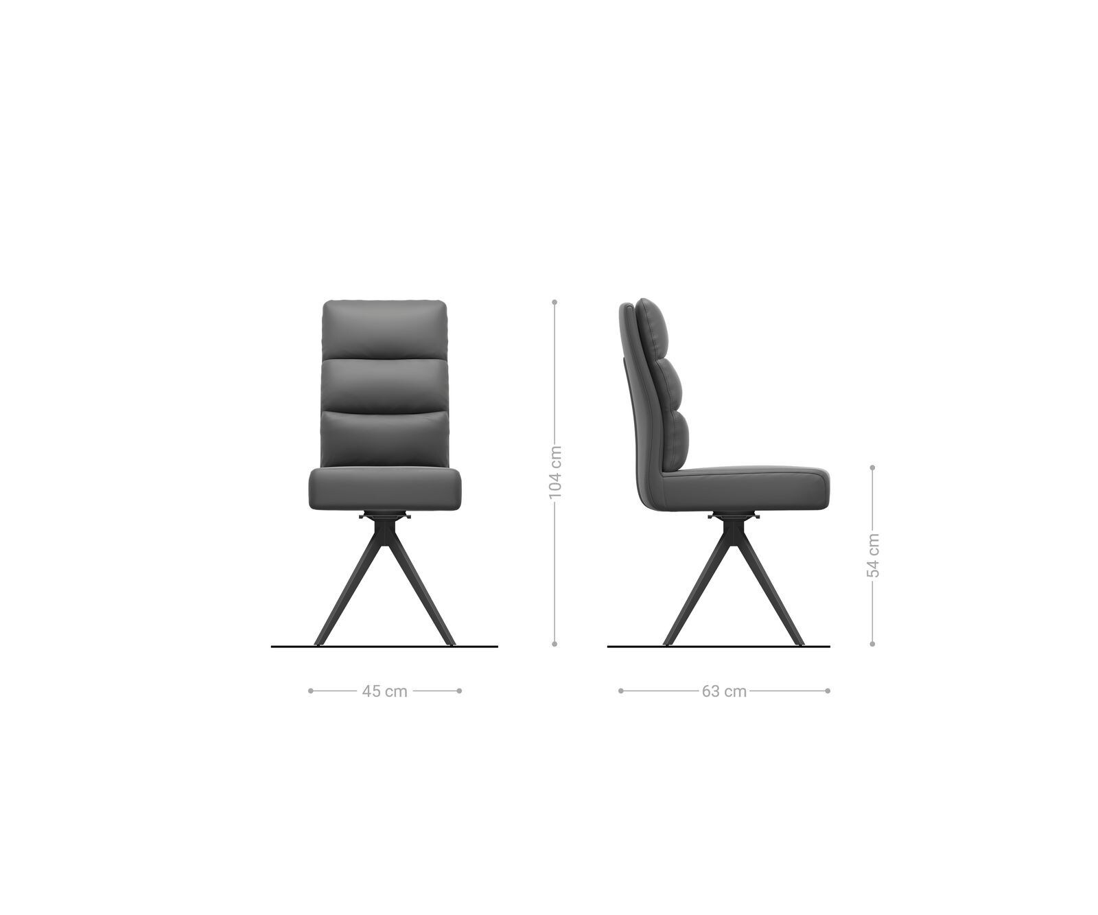 Врътящ се стол Антрацит Винтидж Конус крак  Неръждаема стомана 180° въртящ се Покет пружина Pela-Flex 6