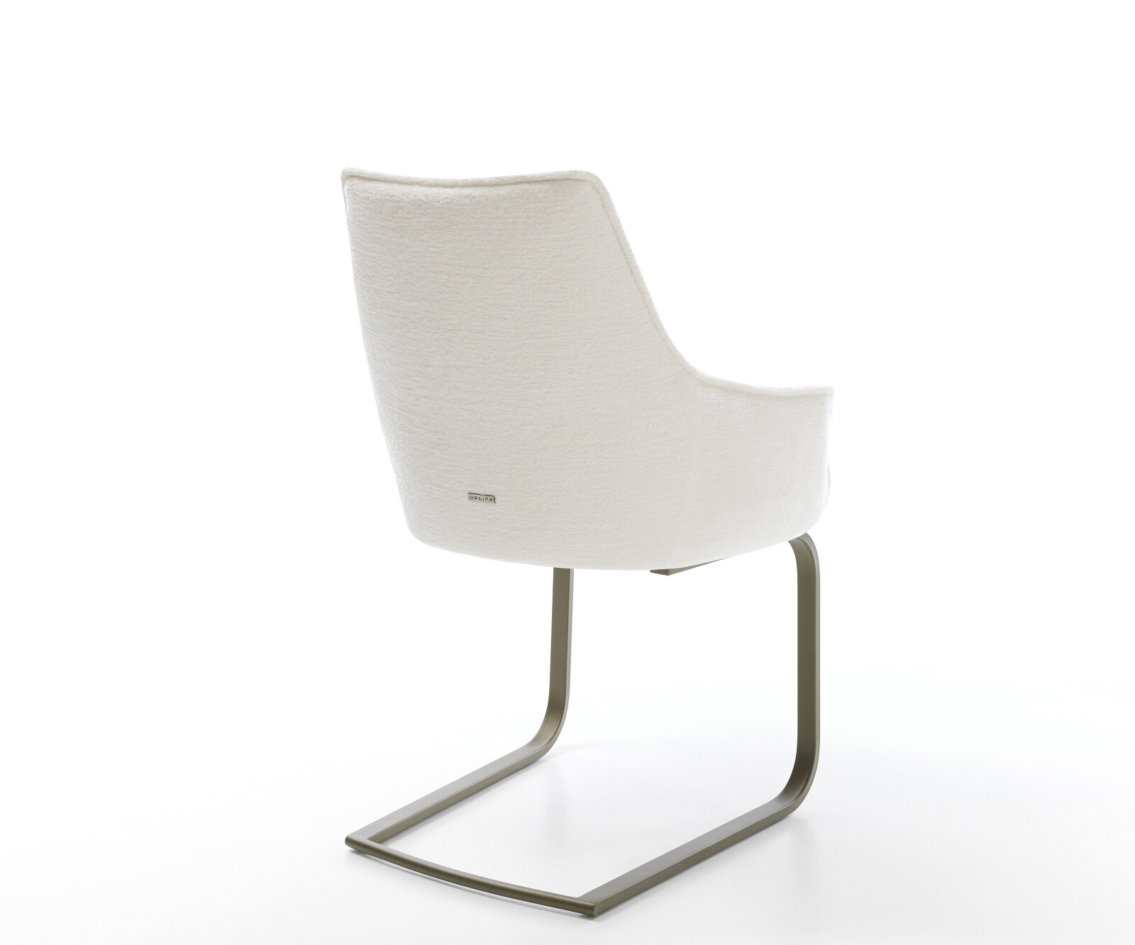 Стол с конзола Alja-Flex с подлакътници Bouclé Soft Beige Стол с конзола с плосък ефект Титаниева сърцевина с джобни пружини 5