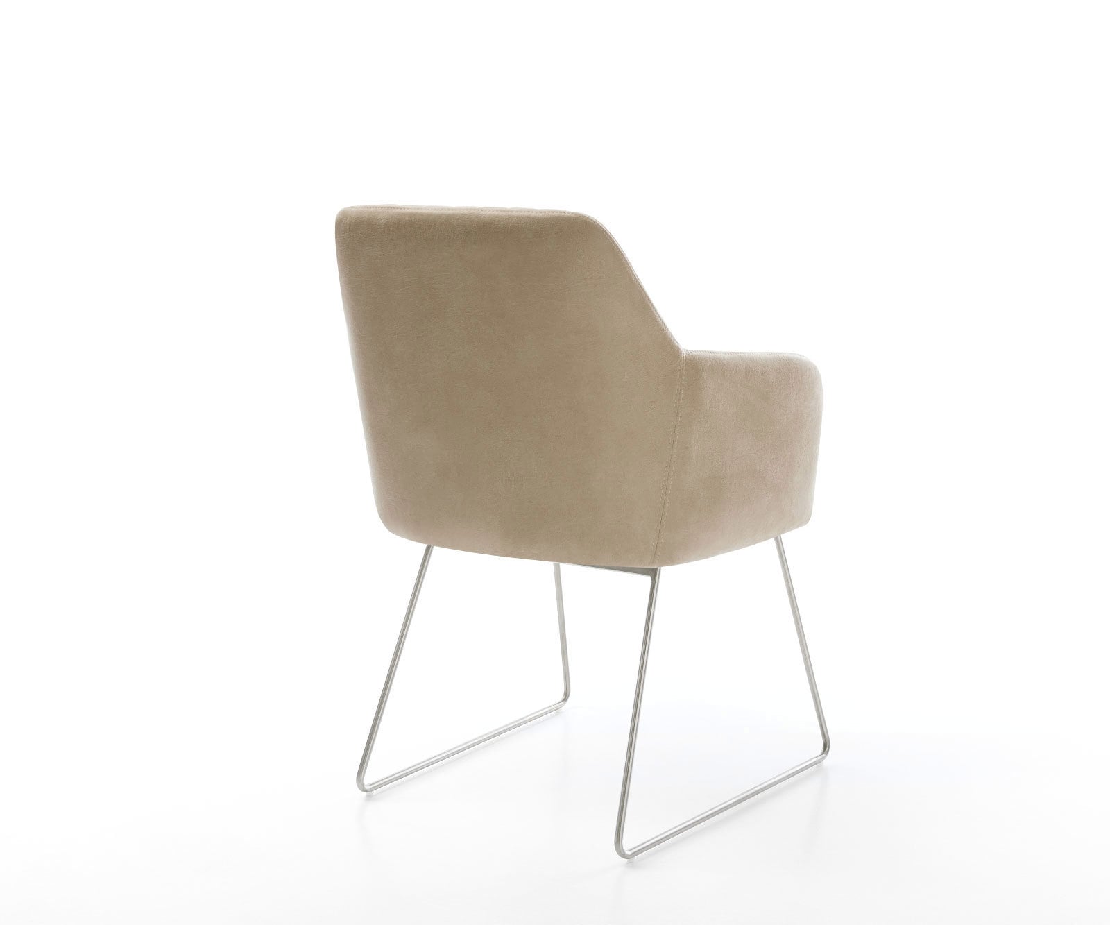 Стол Бежов Винтидж Извити крака Неръждама стомана Greg-Flex 4 Стол Бежов Винтидж Извити крака Неръждама стомана Greg-Flex 4