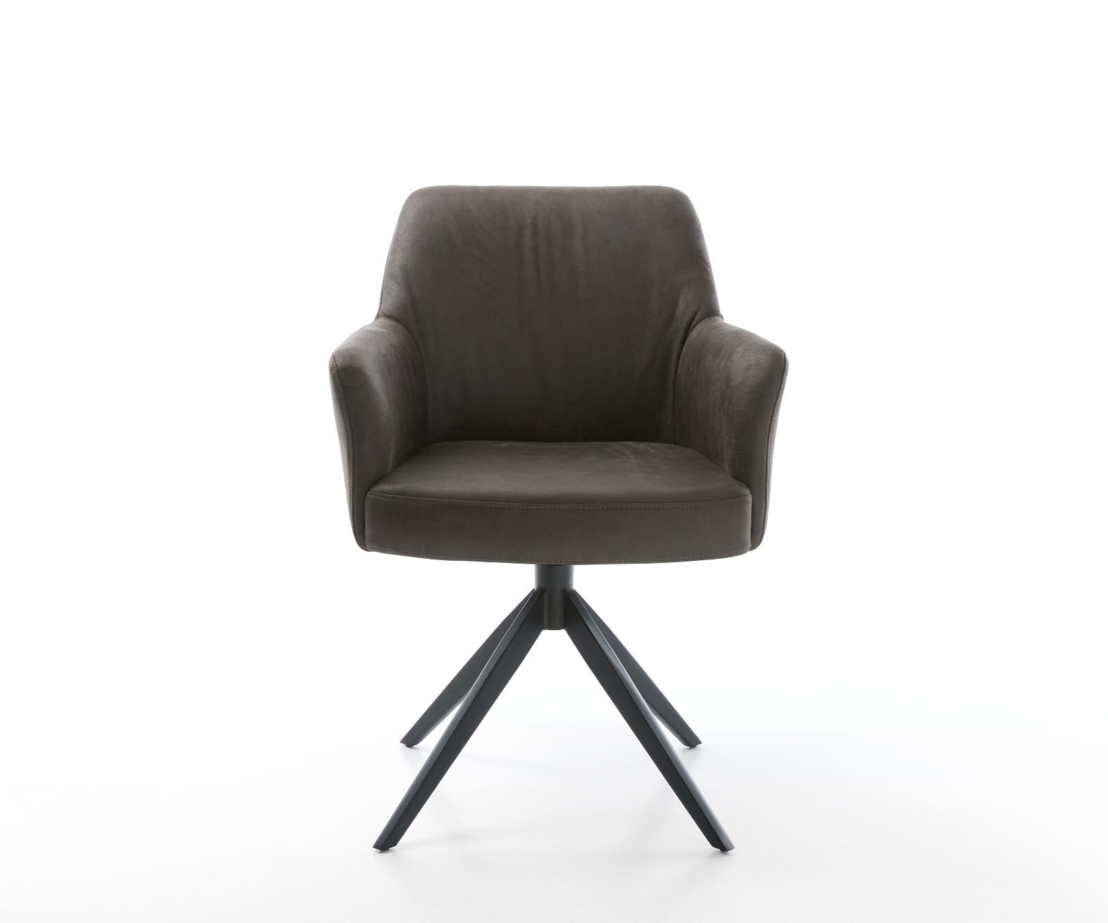 Xana-Flex въртящ се стол с подлакътници Микрофибър антрацит винтидж Кръстосана рамка широка черна 360° въртене Люлееща се функция Ядро от джобни пружини 1