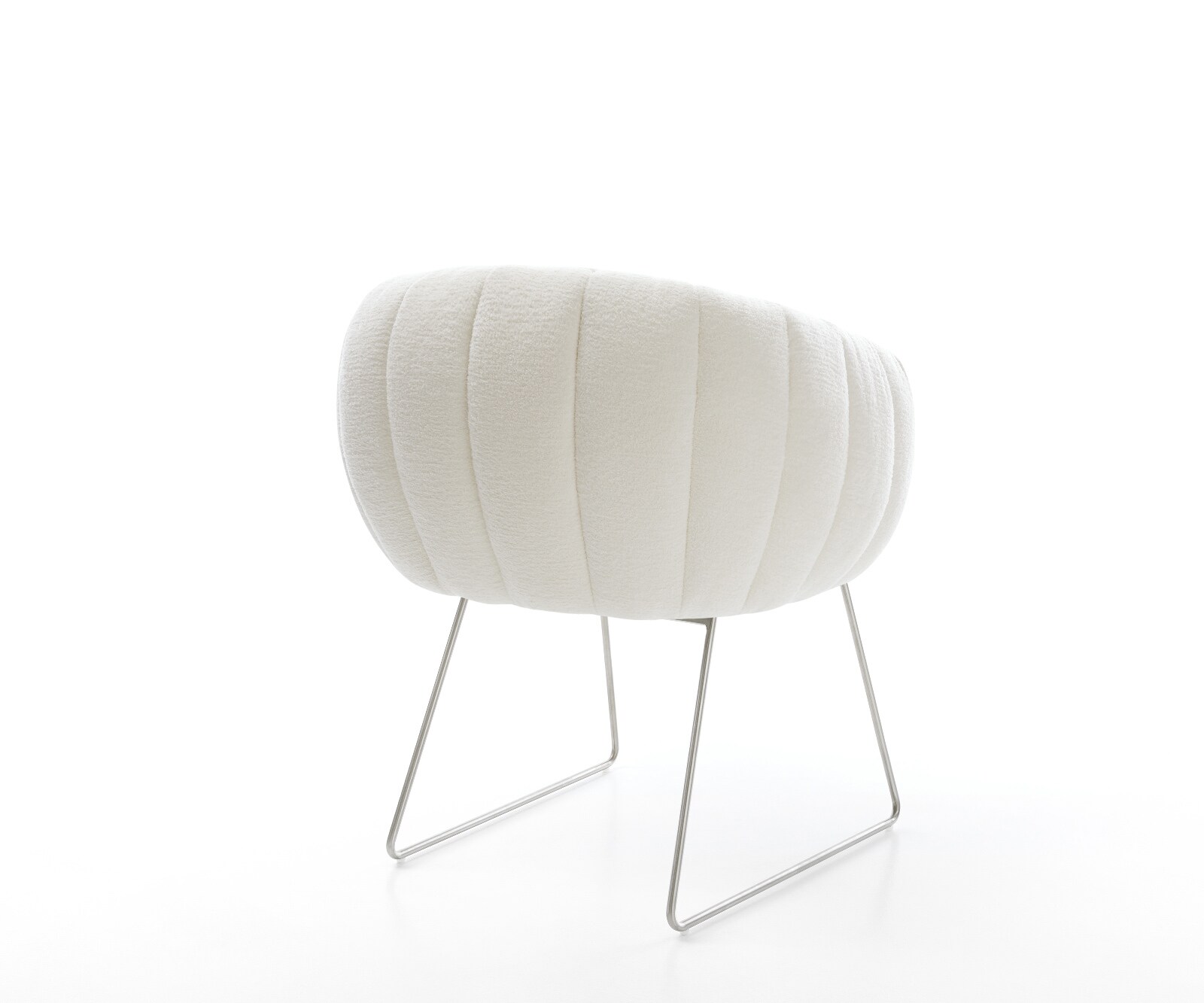 Трапезен стол Jada-Flex Букле, Soft Beige Основа от неръждаема стомана с джобни пружини 4