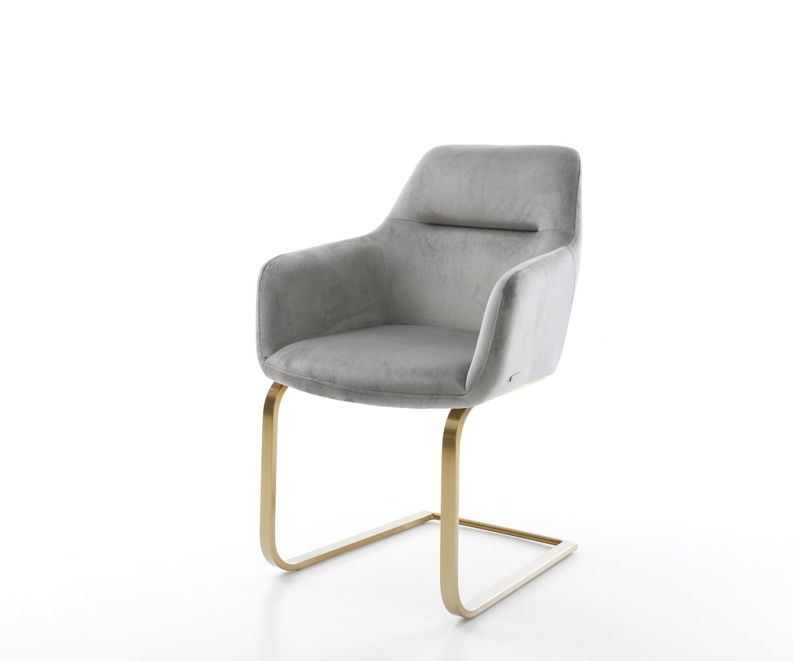 Люлеещ стол Кадифе Сив Конзолен крак плосък Злато Pejo-Flex