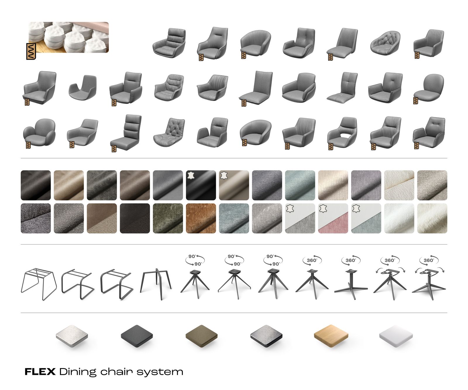 Конзолен стол Vinja-Flex Bouclé Soft Beige Конзолен стол flat Graphite 7