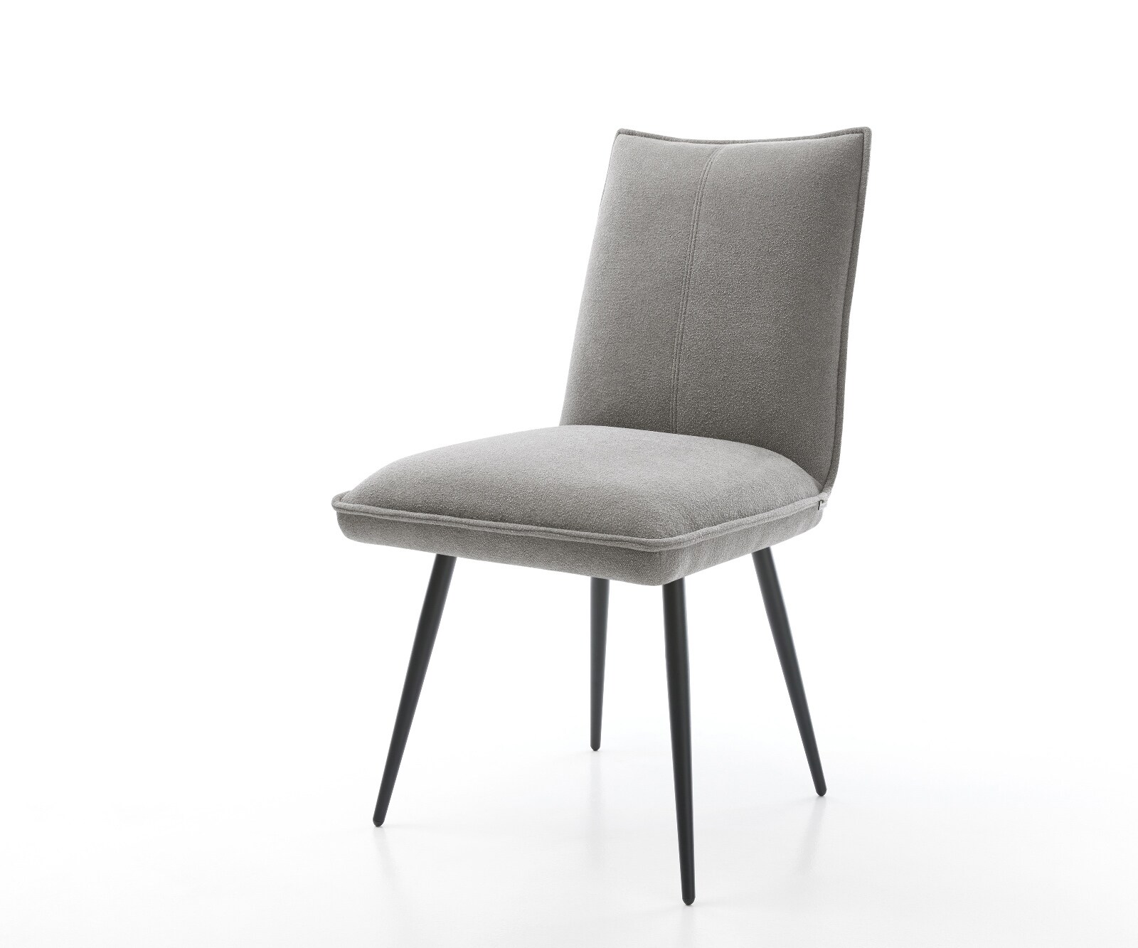 Трапезен стол Lelio-Flex текстурирана тъкан, меко сиво 4-футова конусовидна сърцевина от черни пружини с джобчета