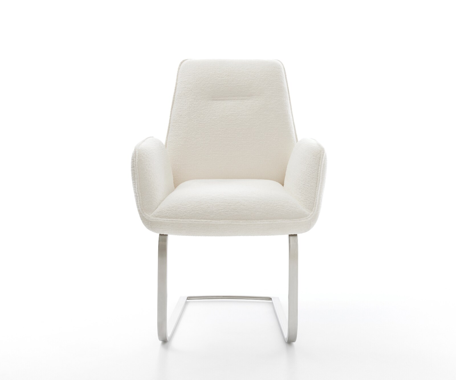 Стол с конзола Zoa-Flex Bouclé Soft Beige Стол с конзола с плоска сърцевина от джобни пружини от неръждаема стомана 2