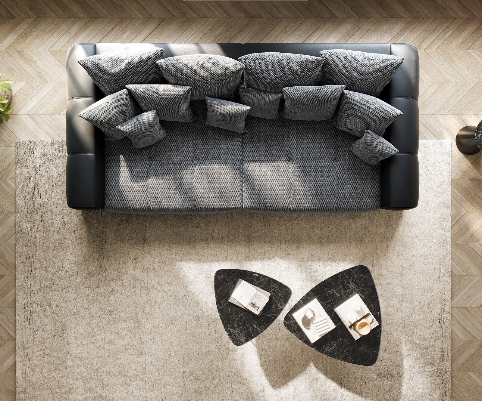 Голям диван 310x135 cm Черен включително възглавници Violetta 6 Голям диван 310x135 cm Черен включително възглавници Violetta 6