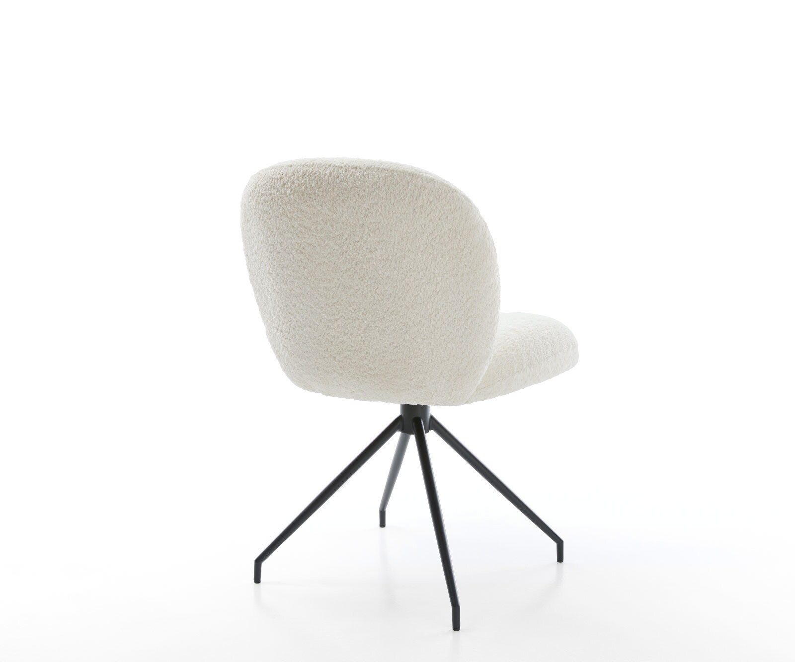 Врътящ се стол Букле Бял Конус крак кръгъл Черен 180° въртящ се Покет пружина Nube-Flex 4