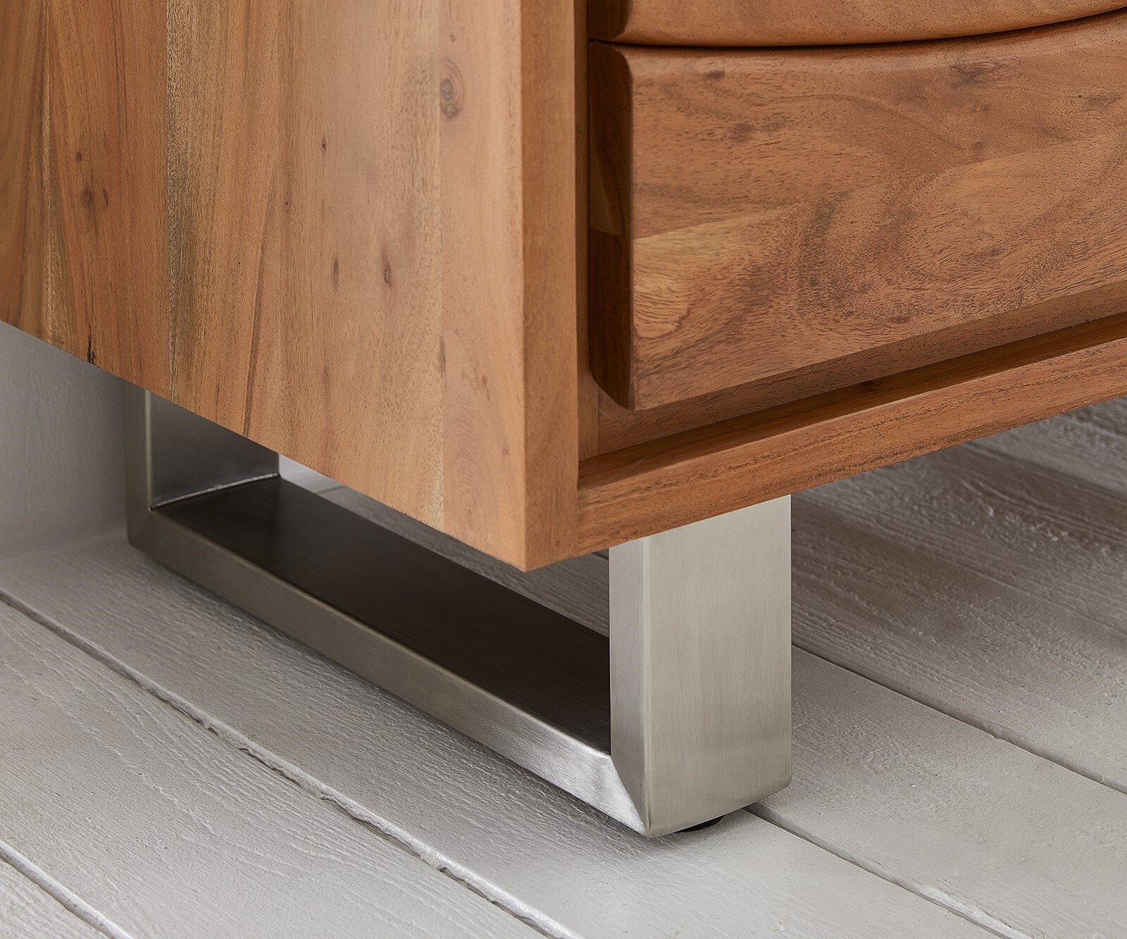  120x190 cm Акация Натурал прав ръб 2 Врати 4 Чекмеджета Масив Live-Edge 7