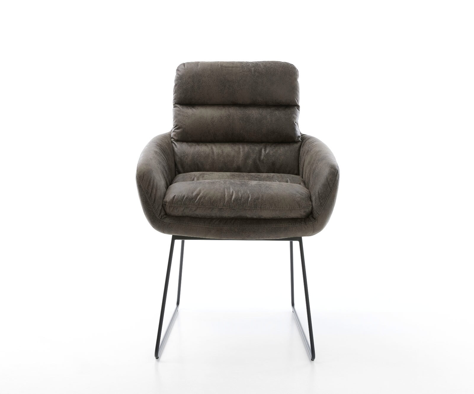 Стол с подлакътници Сив Антик Извити крака Черни Abelia-Flex 1 Стол с подлакътници Сив Антик Извити крака Черни Abelia-Flex 1