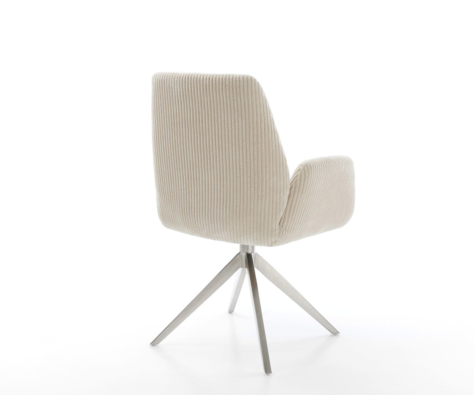 Въртящ се стол Zoa-Flex Cord Бежов Кръстосана рамка широка Неръждаема стомана Въртене на 360° Люлееща се функция Ядро от джобни пружини 4