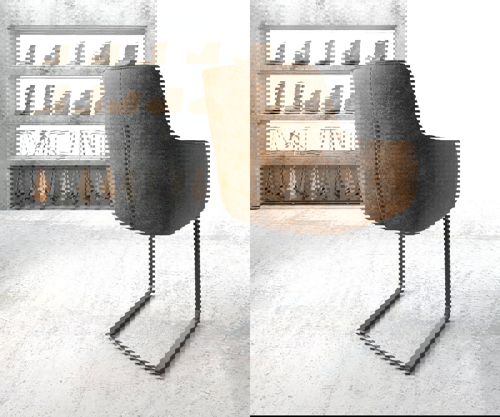 Въртящ се стол Pejo-Flex кафяв античен конзолен плосък черен 4