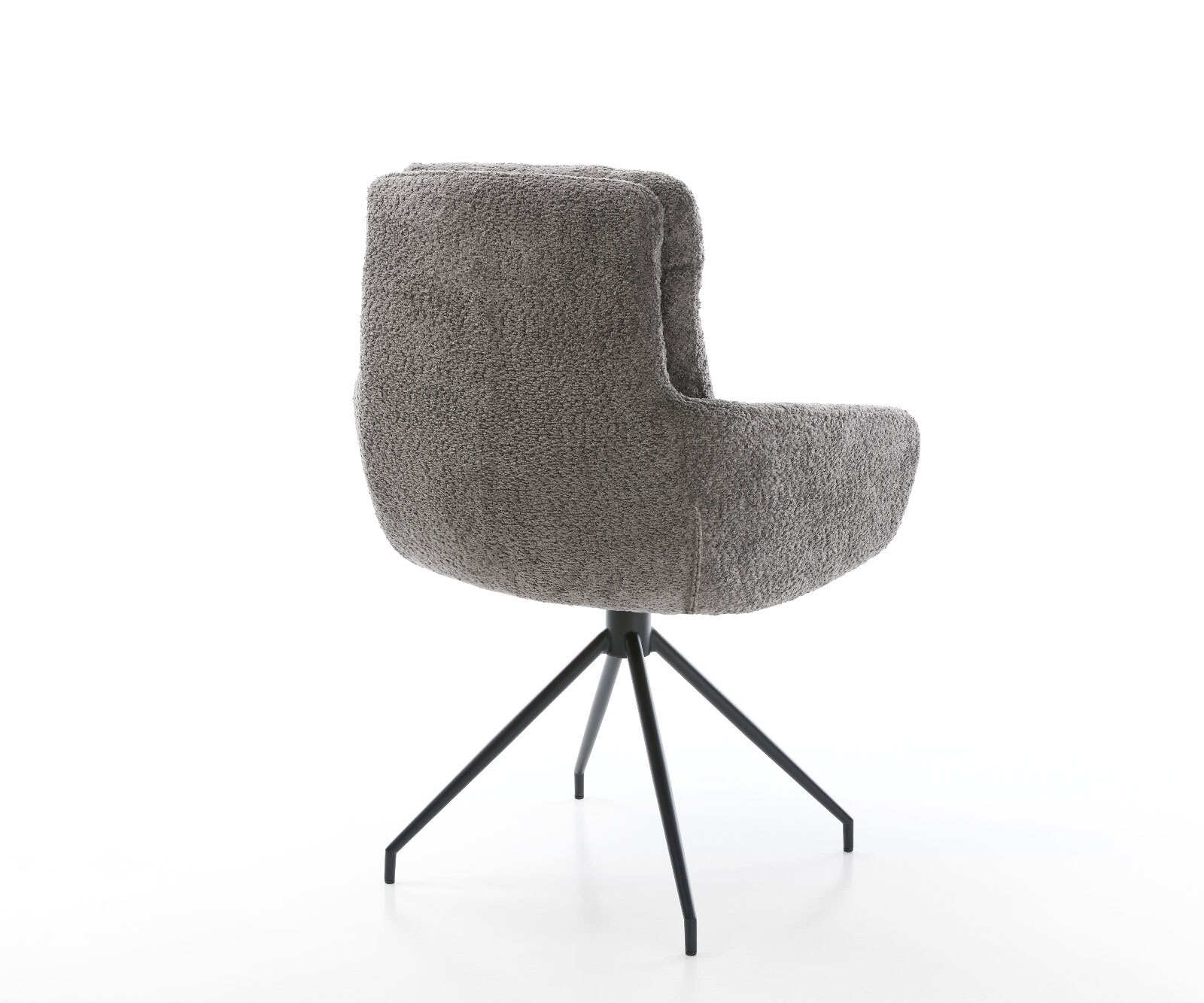 Врътящ се стол с подлакътници Букле Сив Конус крак кръгъл Черен 180° въртящ се Abelia-Flex 5