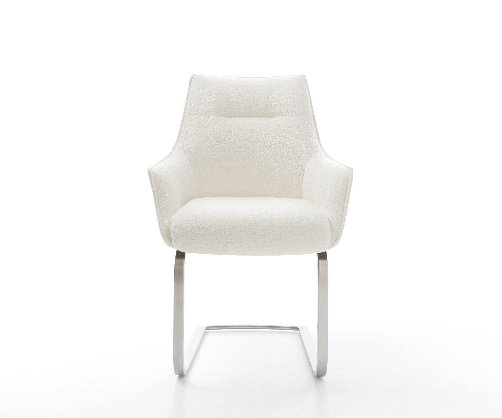 Стол с конзола Alja-Flex с подлакътници Bouclé Soft Beige Стол с конзола плосък Ядрото от джобни пружини от неръждаема стомана 2