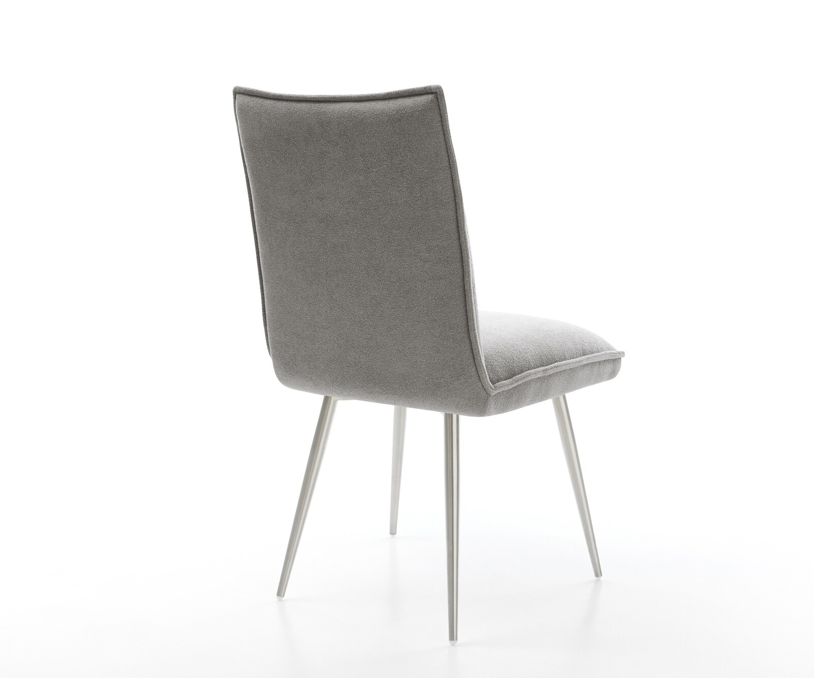 Стол за хранене Lelio-Flex текстурирана тъкан, меко сиво 4-крака с конусовидна сърцевина от джобни пружини от неръждаема стомана 5