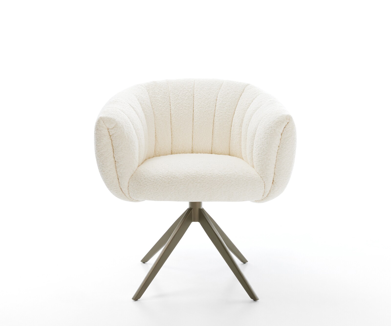 Въртящ се стол Jada-Flex, Бяло букле кръстосана рамка широка Ефектно покритие Титан 360° въртене Люлееща се функция Ядро от джобни пружини 1