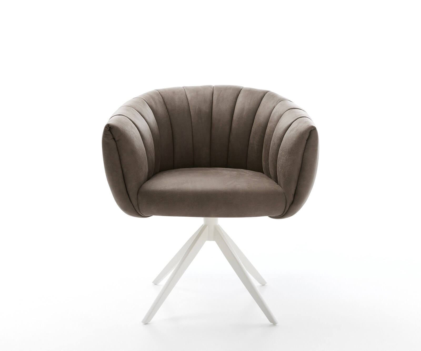 Въртящ се стол Jada-Flex микрофибър сив реколта Кръстосана рамка широка бяла 360° въртене Люлееща се функция Ядро от джобни пружини 2