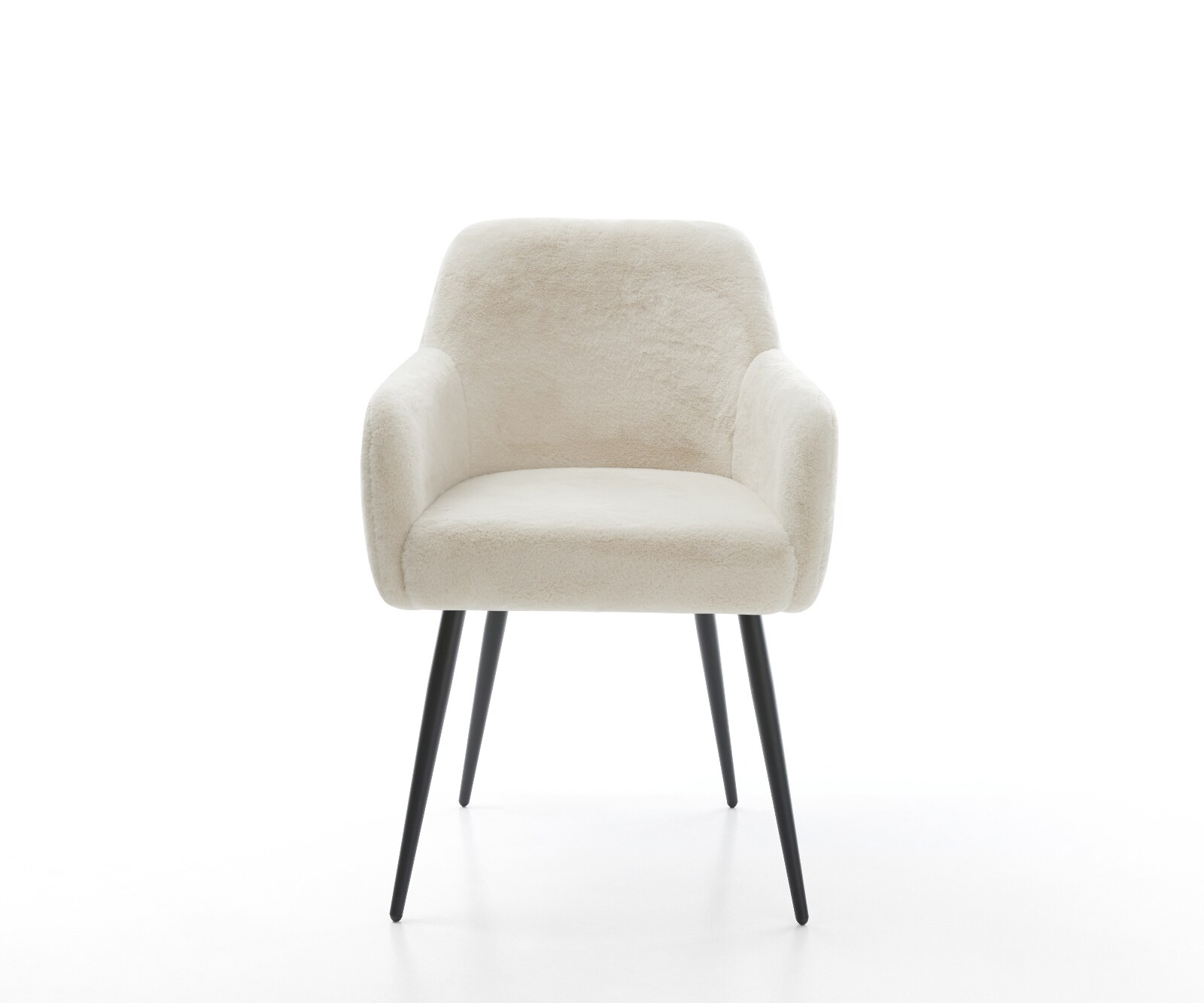 Трапезен стол Greg-Flex, плюшен кремаво-бял плат, 4-футова конусовидна сърцевина от джобни пружини 2