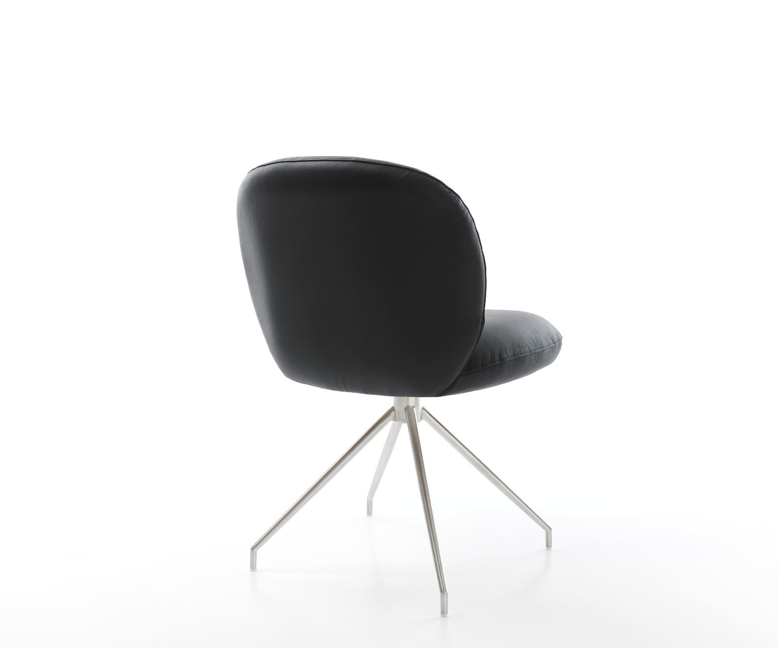 Врътящ се стол Естествена кожа Черен Конус крак кръгъл Неръждаема стомана 180° въртящ се Покет пружина Nube-Flex 5 Врътящ се стол Естествена кожа Черен Конус крак кръгъл Неръждаема стомана 180° въртящ се Покет пружина Nube-Flex 5