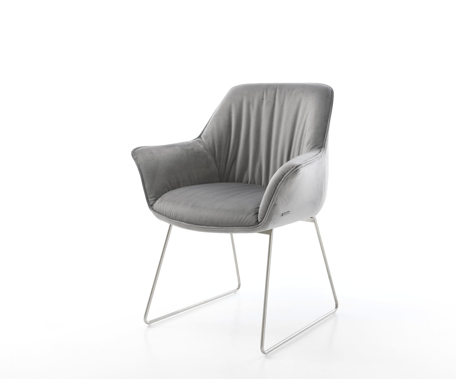 Кресло с подлакътници Кадифе Сив Извити крака Неръждаема стомана Keila-Flex Кресло с подлакътници Кадифе Сив Извити крака Неръждаема стомана Keila-Flex