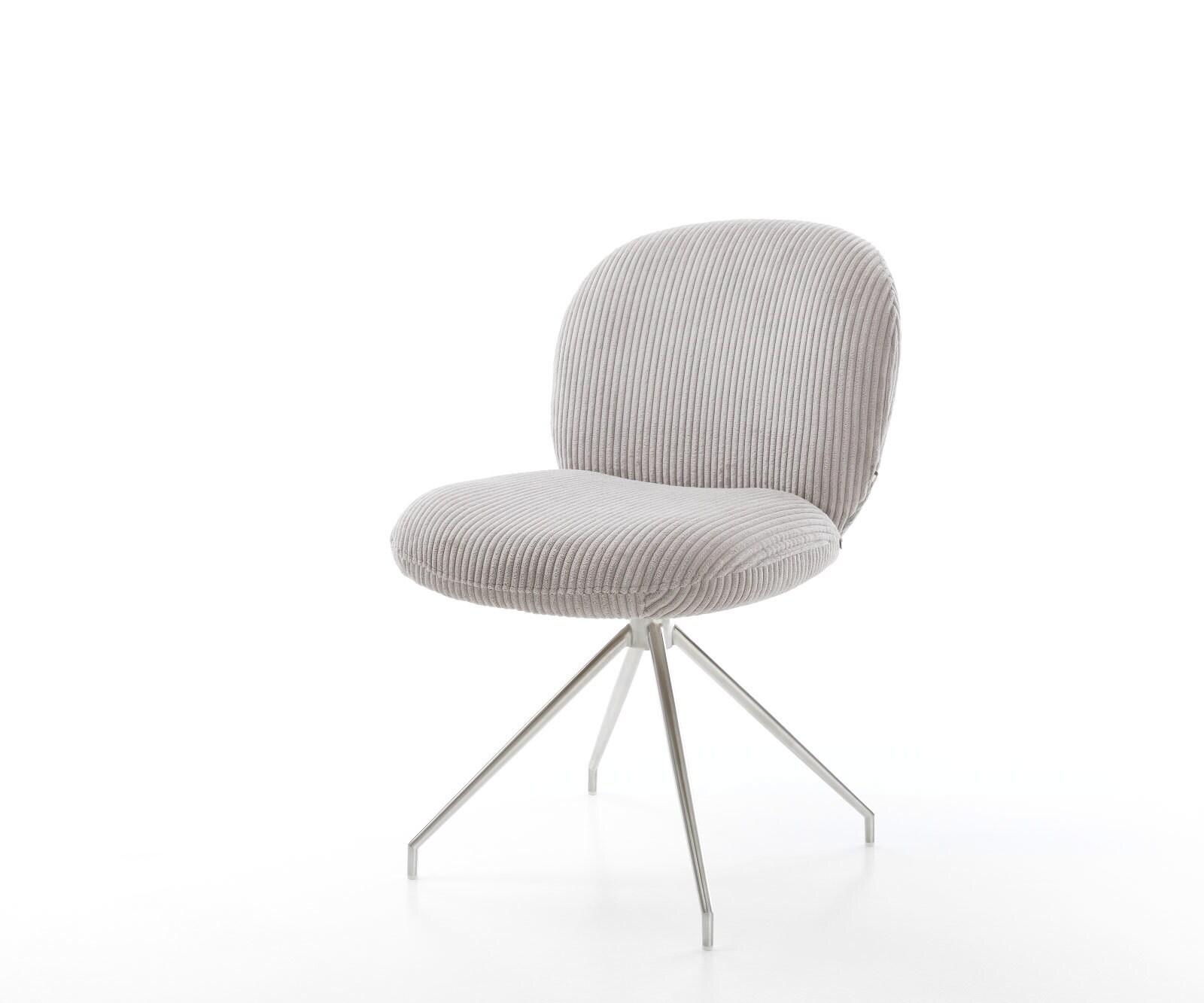 Врътящ се стол Корд СребристСив Конус крак кръгъл Неръждаема стомана 180° въртящ се Покет пружина Nube-Flex