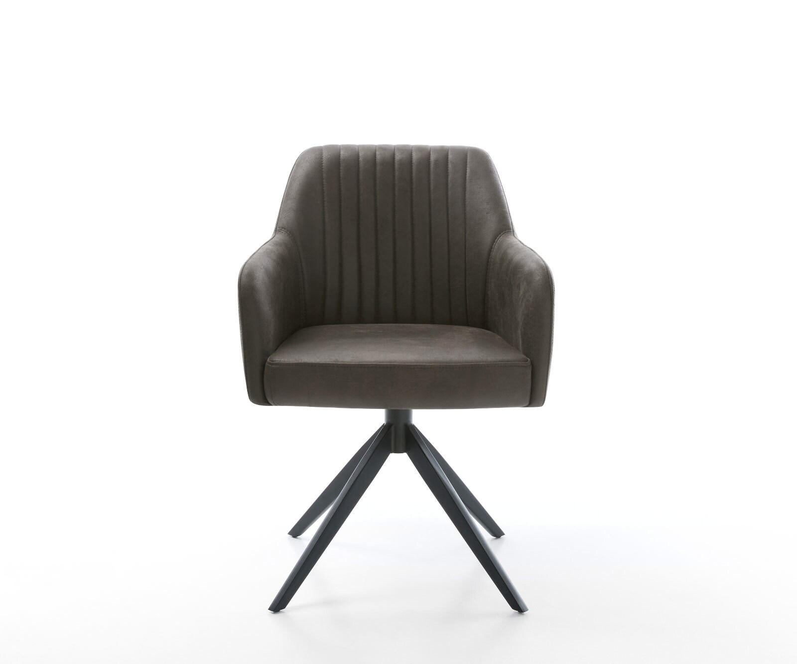 Въртящ се стол Greg-Flex микрофибър антрацит реколта Кръстосана рамка широка черна 360° въртене Функция люлеене Ядро от джобни пружини 1