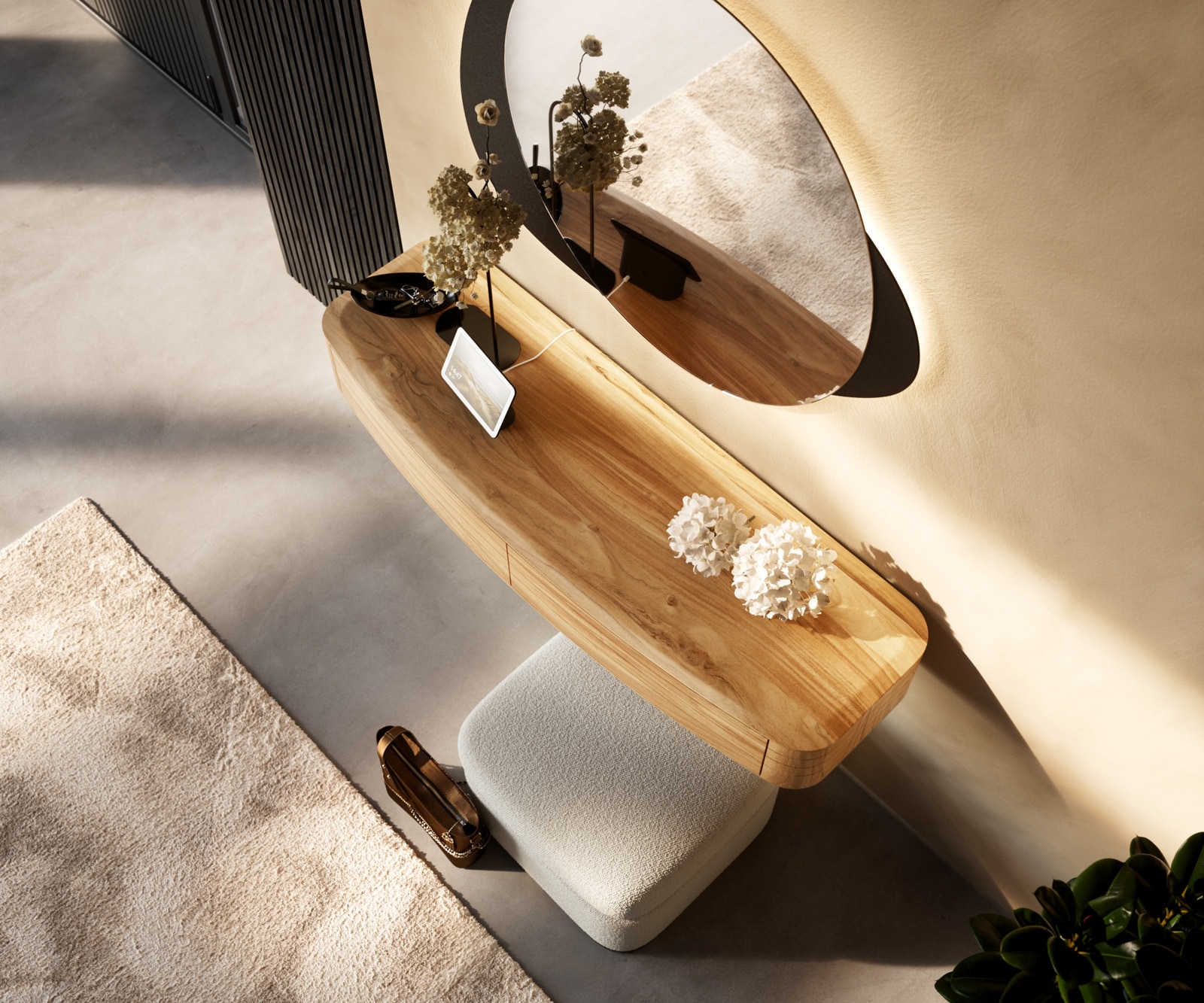 Конзолна маса Nagaru 125x40 cm акация Aura 2 чекмеджета плаващи 3 Конзолна маса Nagaru 125x40 cm акация Aura 2 чекмеджета плаващи 3