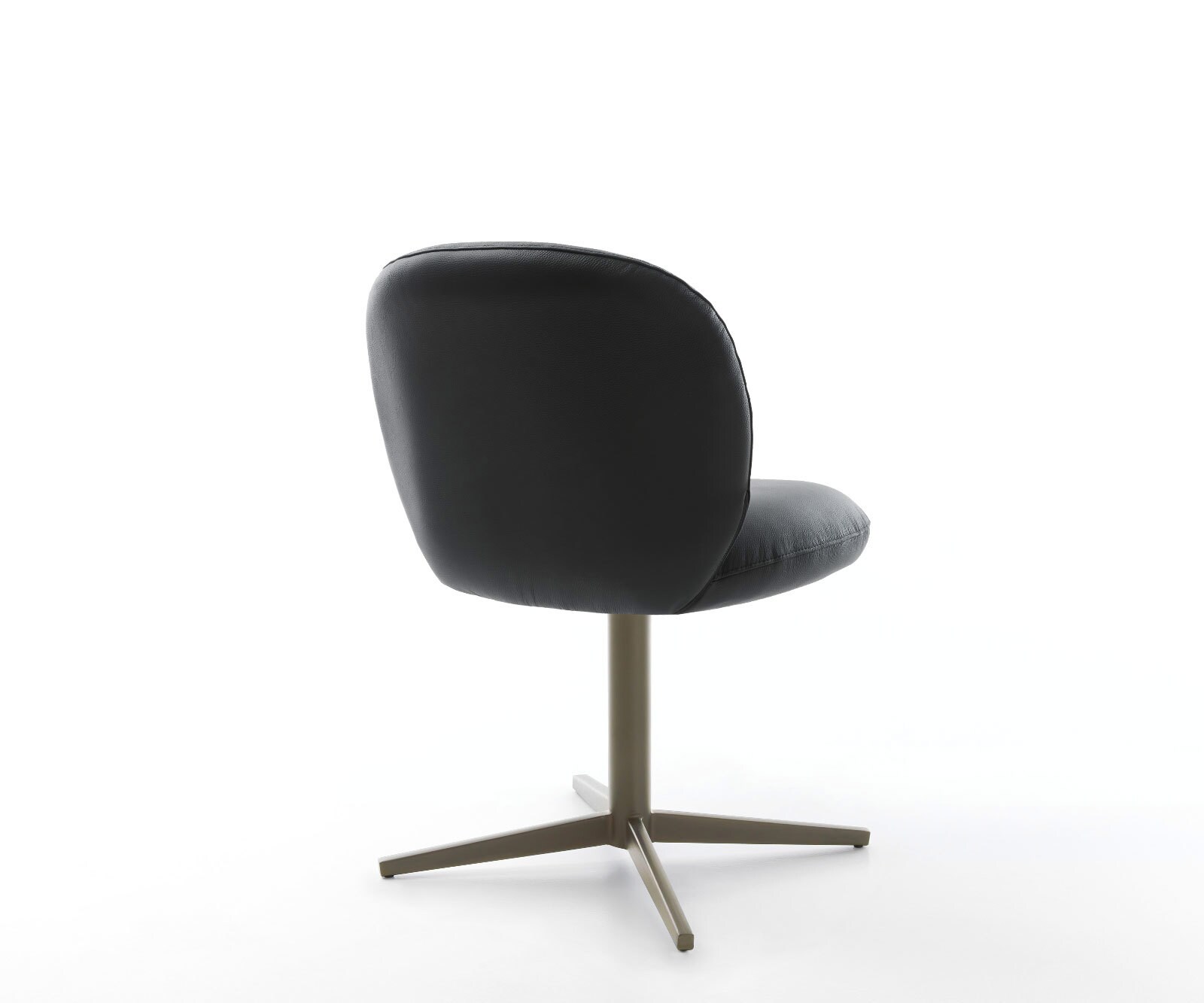 Врътящ се стол Естествена кожа Черен Офис основа  Titan 360° въртящ се Покет пружина Nube-Flex 5