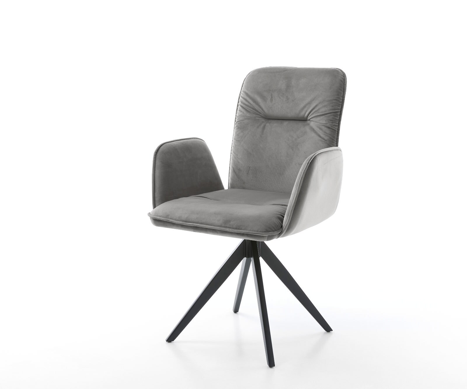Врътящ се стол Кадифе Сив Конус крак  Черен 180° въртящ се Vinja-Flex 1