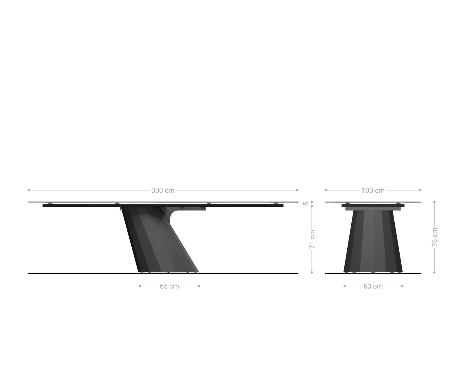 Трапезна маса Edge 300x100 керамика Minas Melange бяло-бежово Parabola металик злато 8