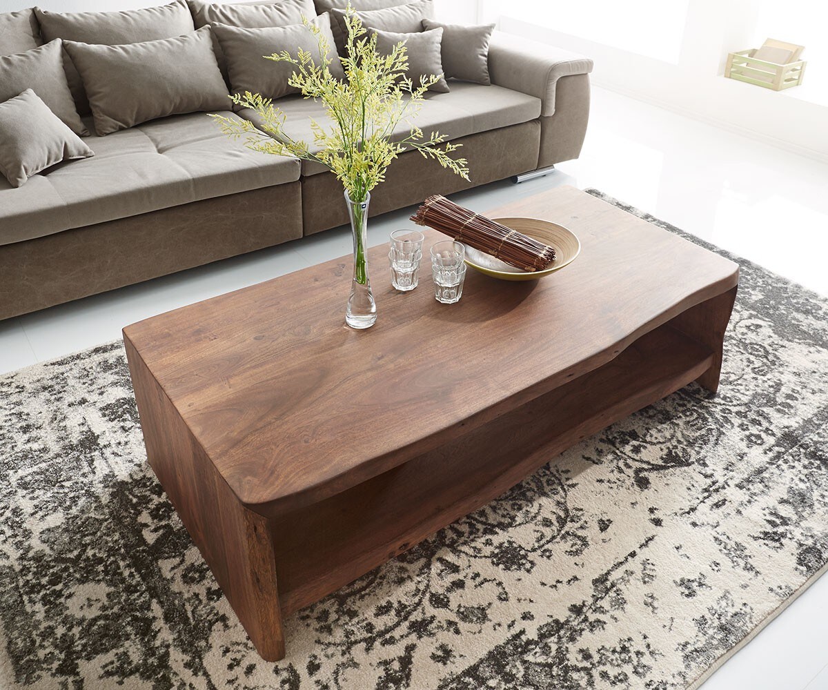 Масичка за кафе 130x60 cm естествен ръб от акациево дърво Live Edge 1