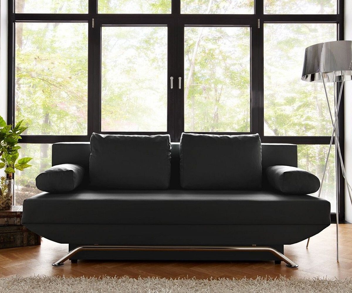 Разтегателен диван 200x90 cm Черен с Функция сън Cady