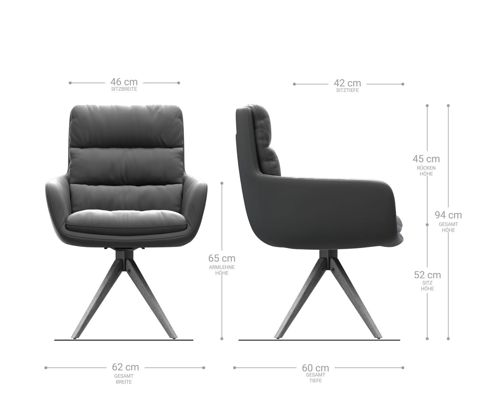 Врътящ се стол с подлакътници Ивици СветлоСив Дървена рамка  180° въртящ се Abelia-Flex 2 Врътящ се стол с подлакътници Ивици СветлоСив Дървена рамка  180° въртящ се Abelia-Flex 2