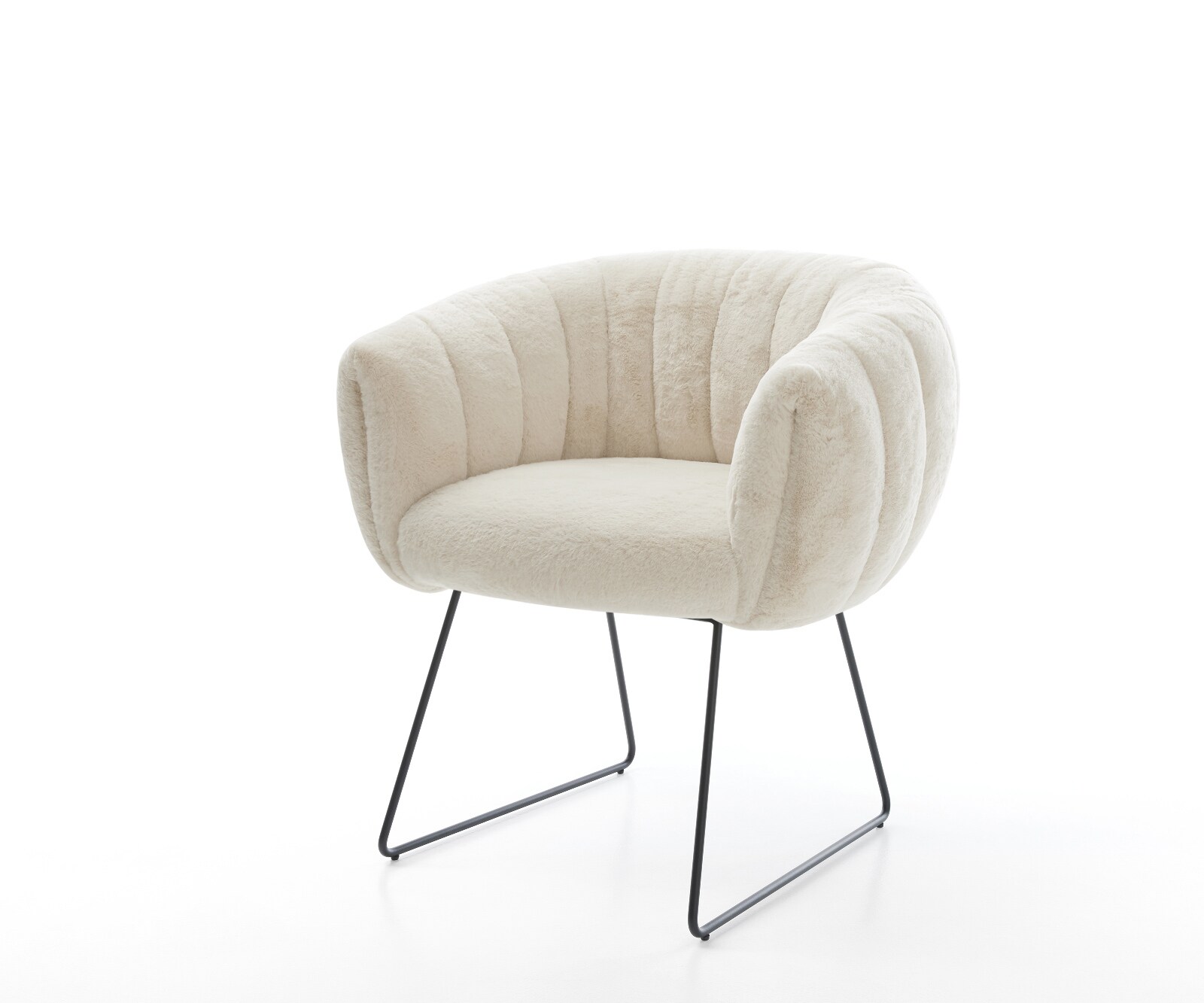 Стол за хранене Jada-Flex плюшена кремаво-бяла основа с черни джобни пружини