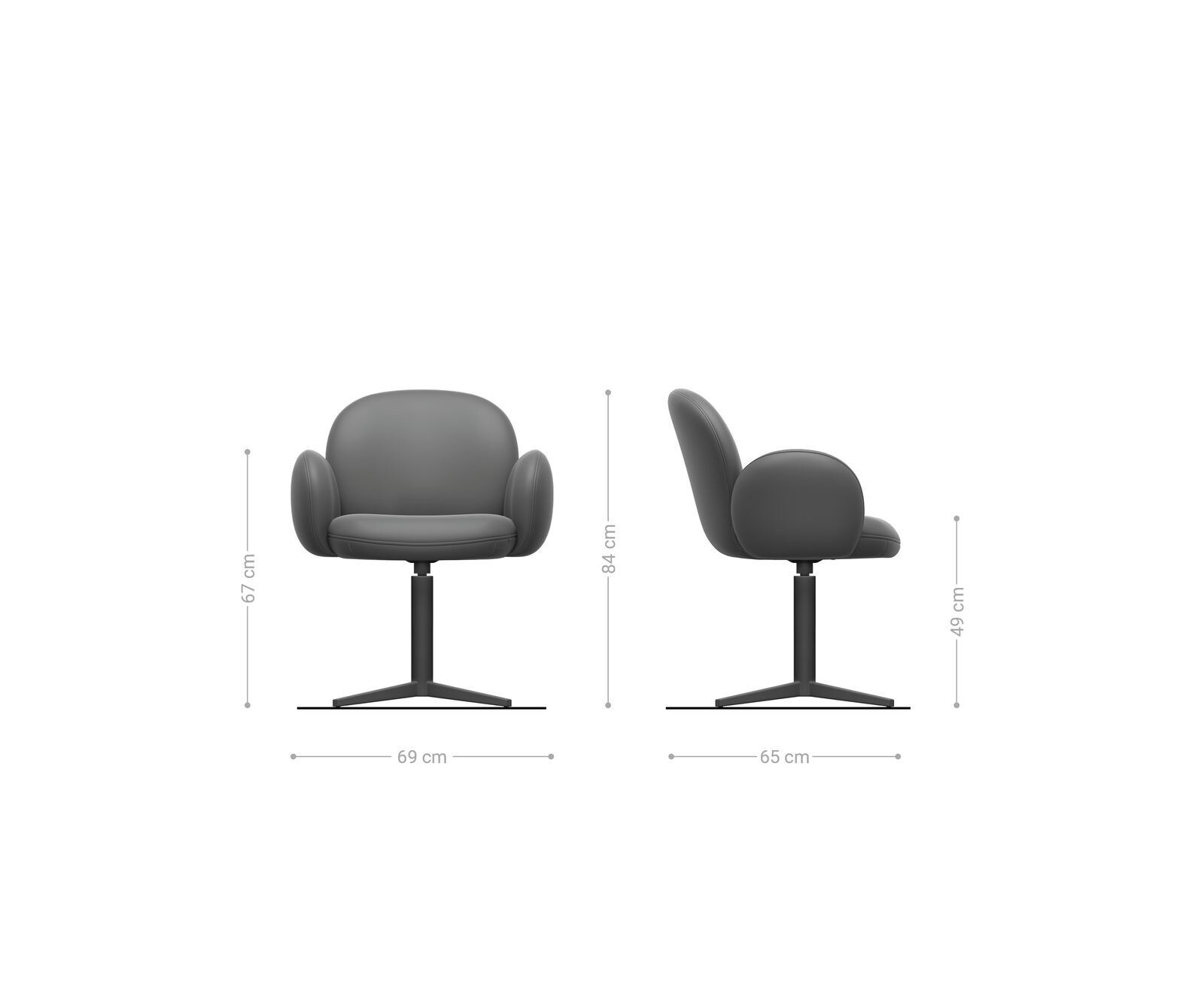 Врътящ се стол с подлакътници Букле СребристСив Офис основа  Titan 360° въртящ се Покет пружина Nube-Flex 6