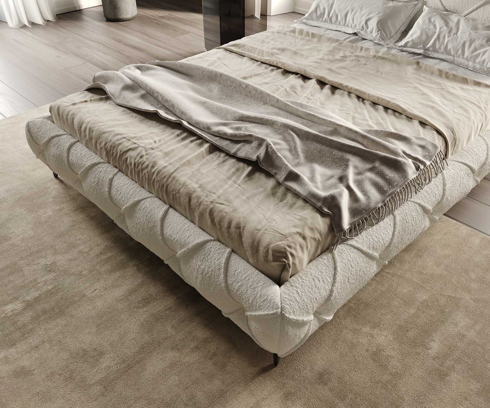 Тапицирано легло Nayara 140x200 cm Bouclé кремаво-бяло 6
