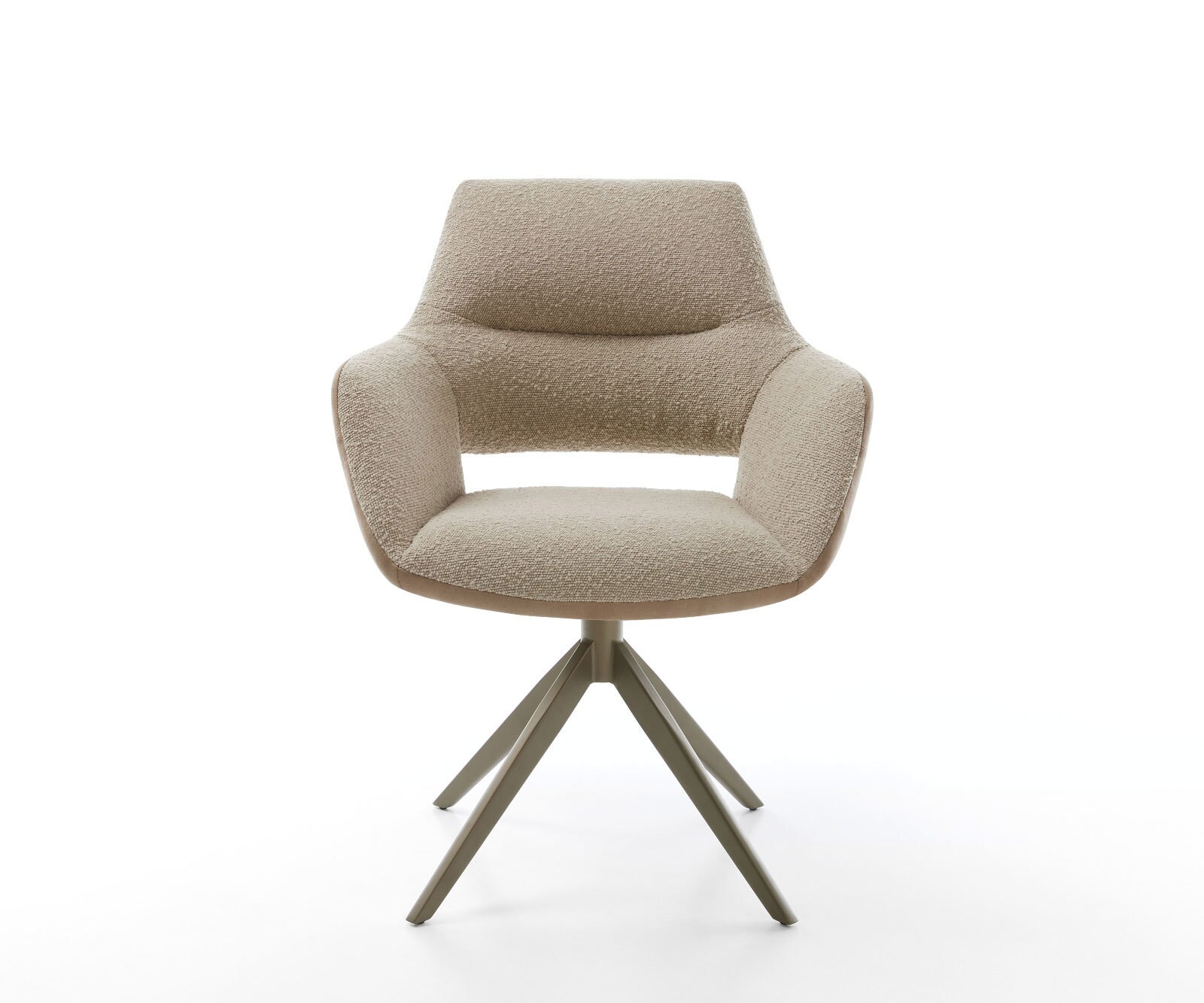 Въртящ се стол Yago-Flex с подлакътници Материал микс кал Кръстосана рамка широка Люлееща функция титан Въртене на 360° 2