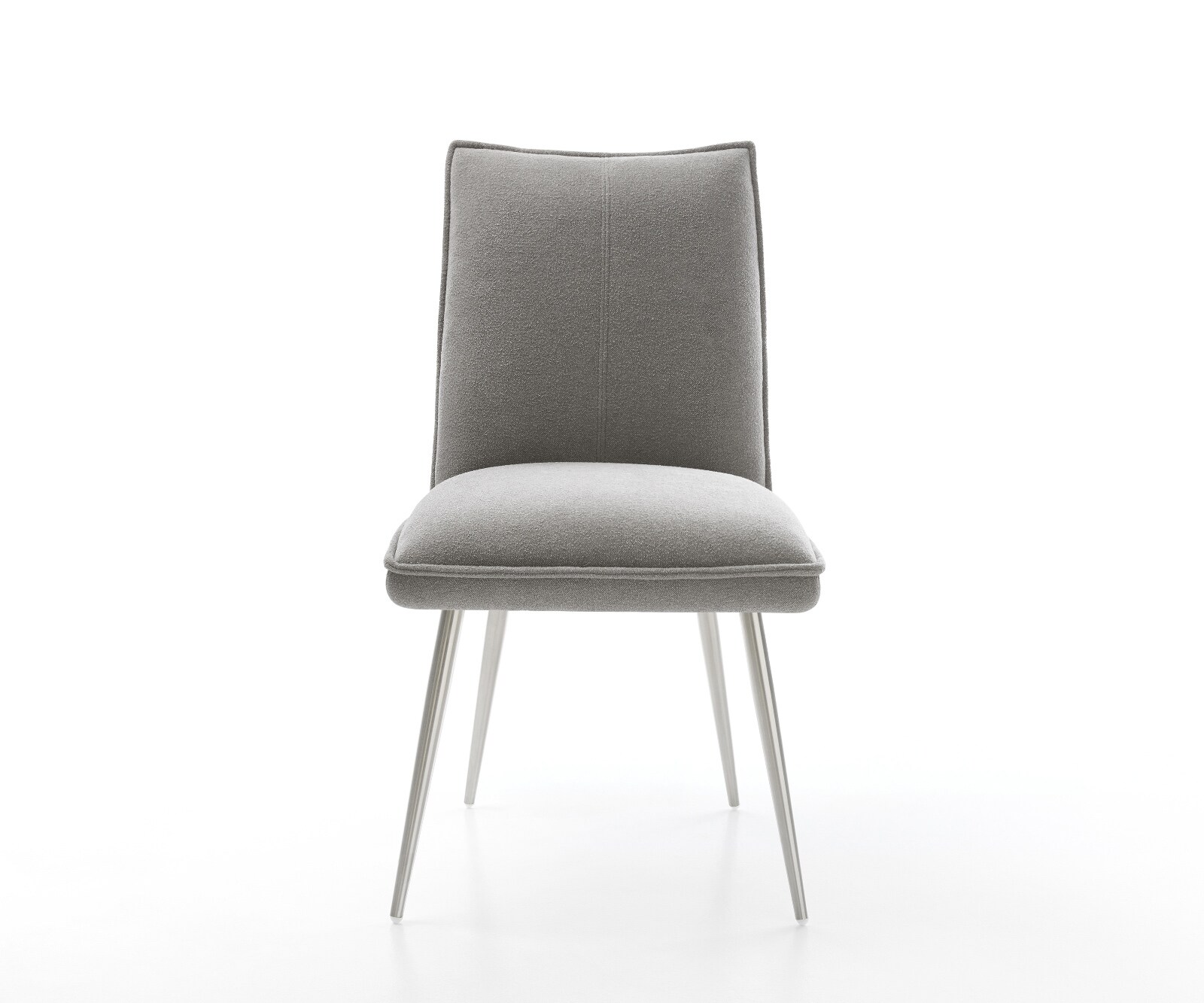 Стол за хранене Lelio-Flex текстурирана тъкан, меко сиво 4-крака с конусовидна сърцевина от джобни пружини от неръждаема стомана 2