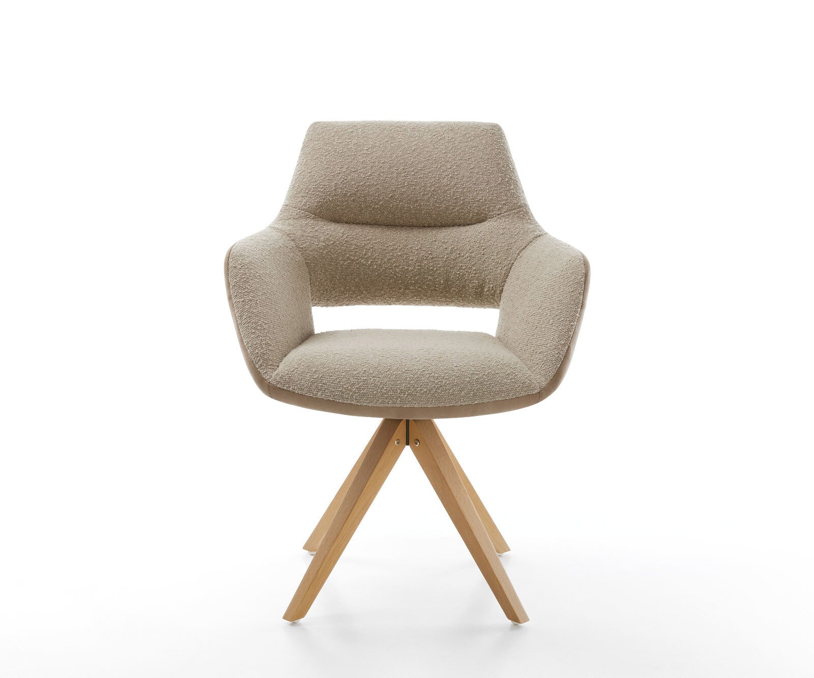 Yago-Flex въртящ се стол с подлакътници Материал микс кал Дървена рамка ъглова 180° въртяща се 2