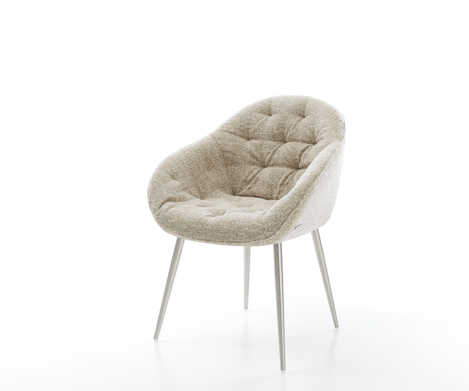 Трапезен стол Gaio-Flex тъкан Soft Beige 4-футов конусен стол от неръждаема стомана 1