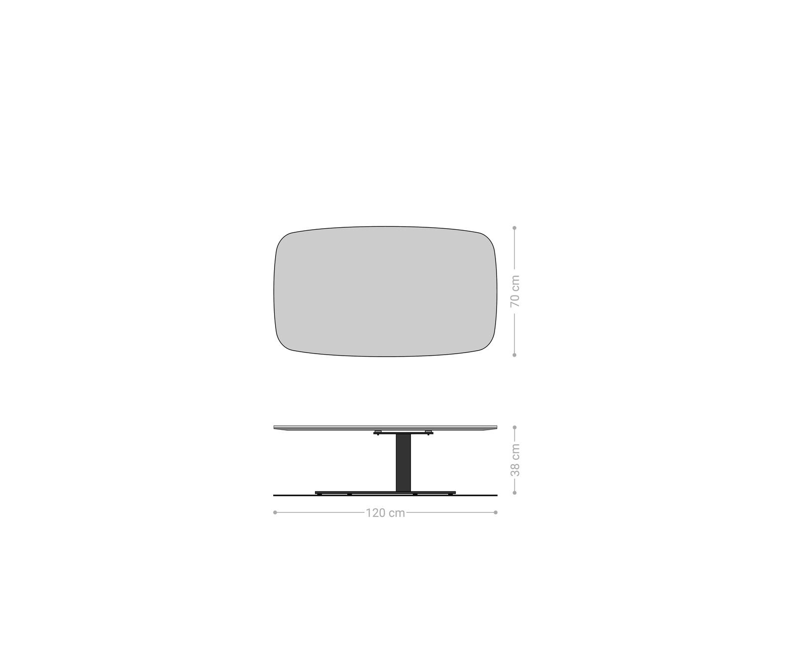 Масичка за кафе Edge Boot 120x70 cm Керамичен ламинат® Emperador Extra Lucidato Тъмно кафяво Vibany Матирана неръждаема стомана 5