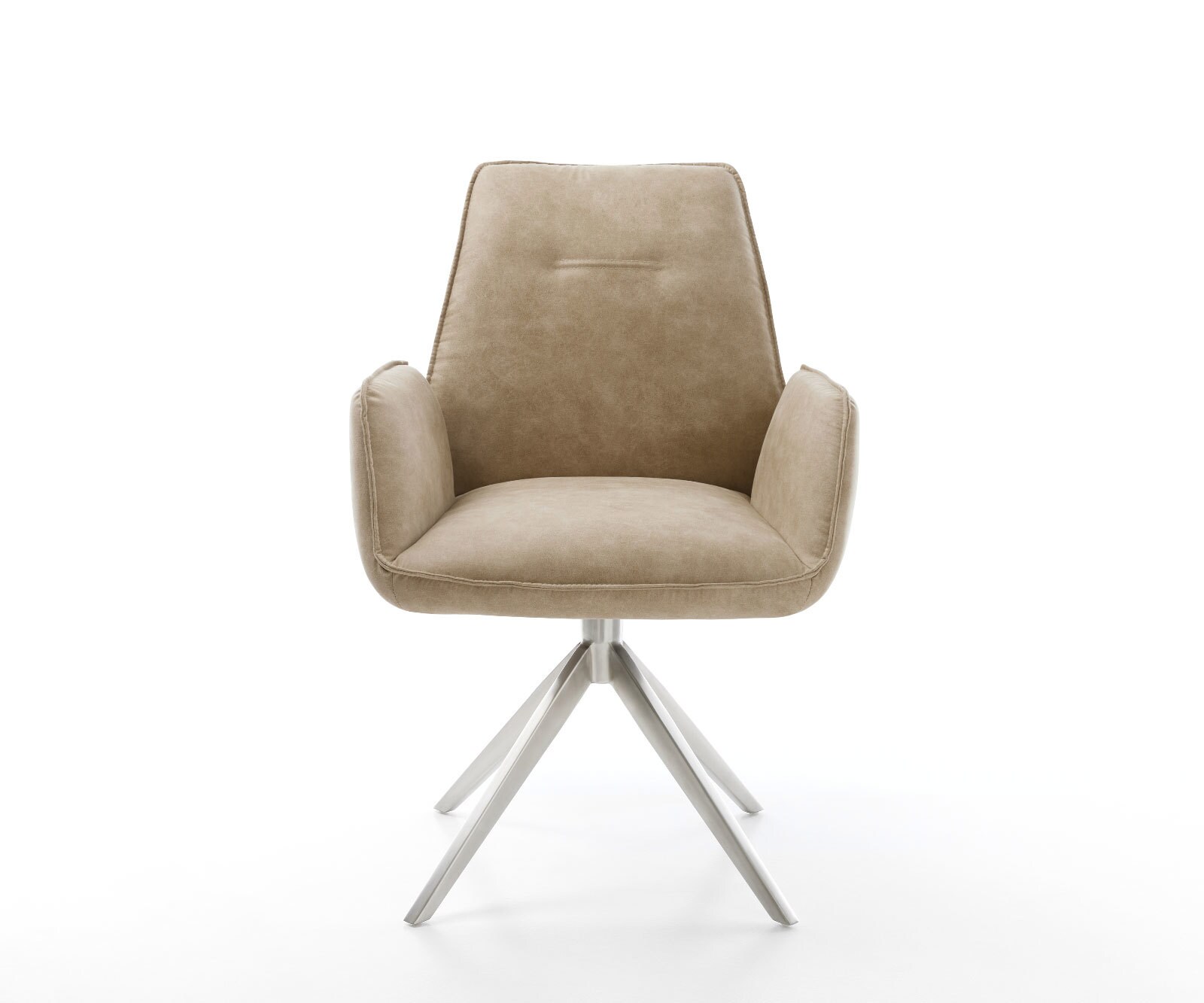 Врътящ се стол Бежов Винтидж Конус крак плосък Неръждаема стомана 360° въртящ се Zoa-Flex 2