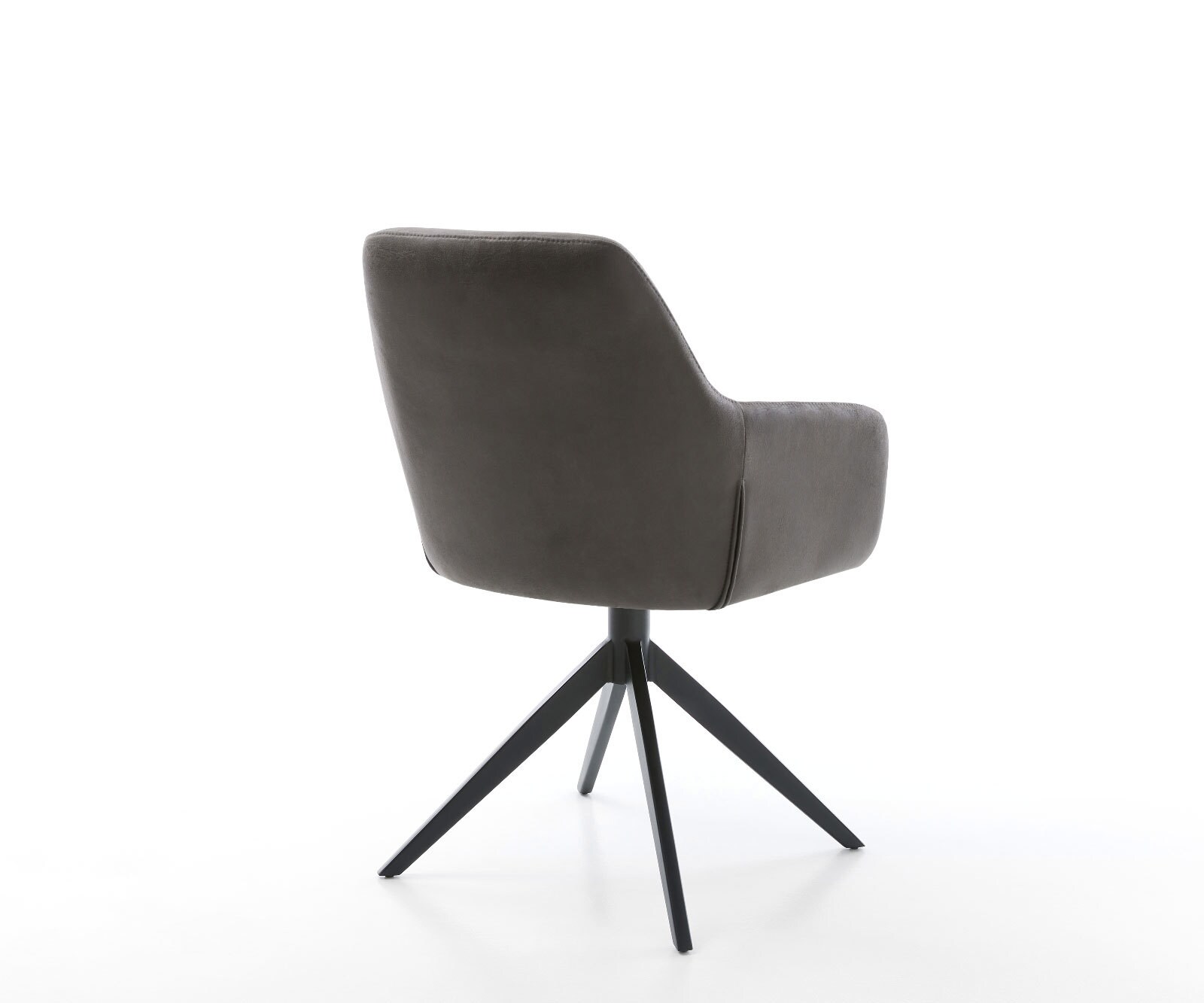 Въртящ се стол Pejo-Flex микрофибър антрацит винтидж Кръстосана рамка широка черна 360° въртене Функция люлеене Ядро от джобни пружини 4