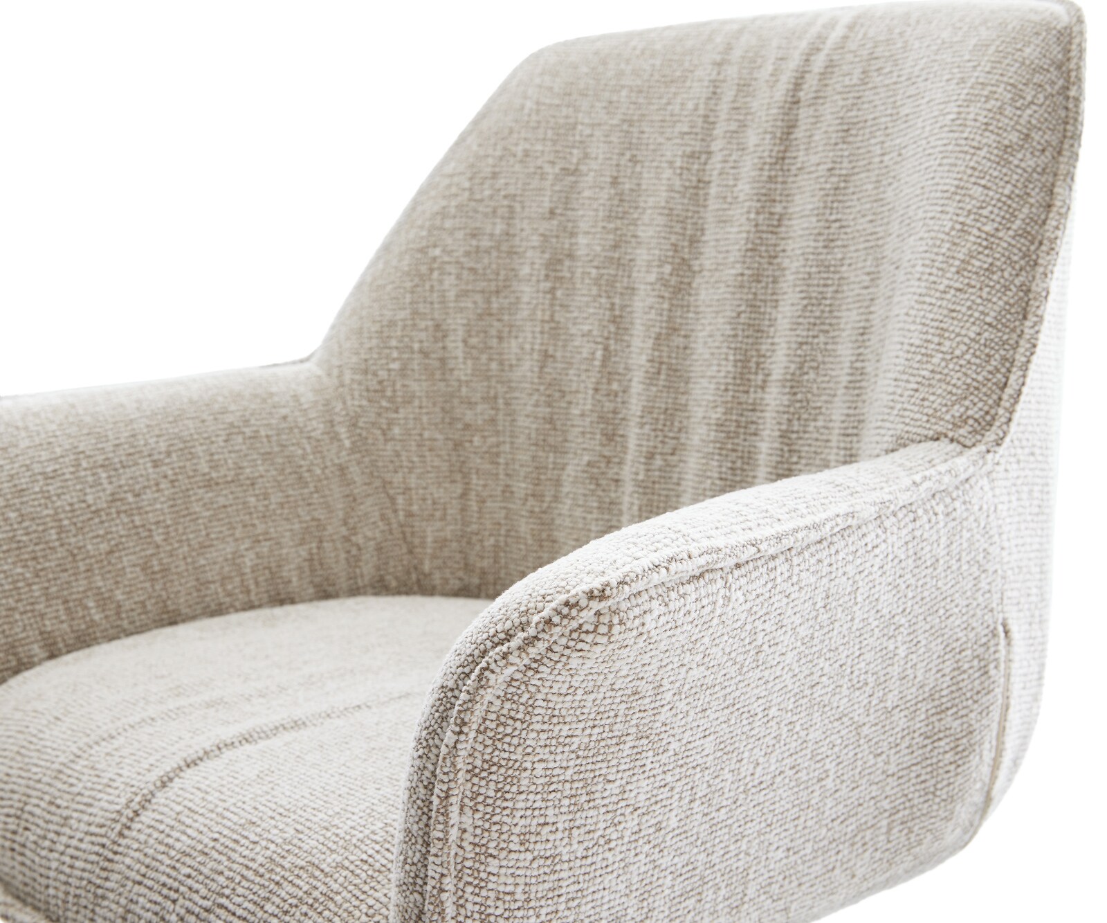 Трапезен стол Keila-Flex с подлакътници Тъкан Soft Beige Кръстосана рамка конична Неръждаема стомана 3