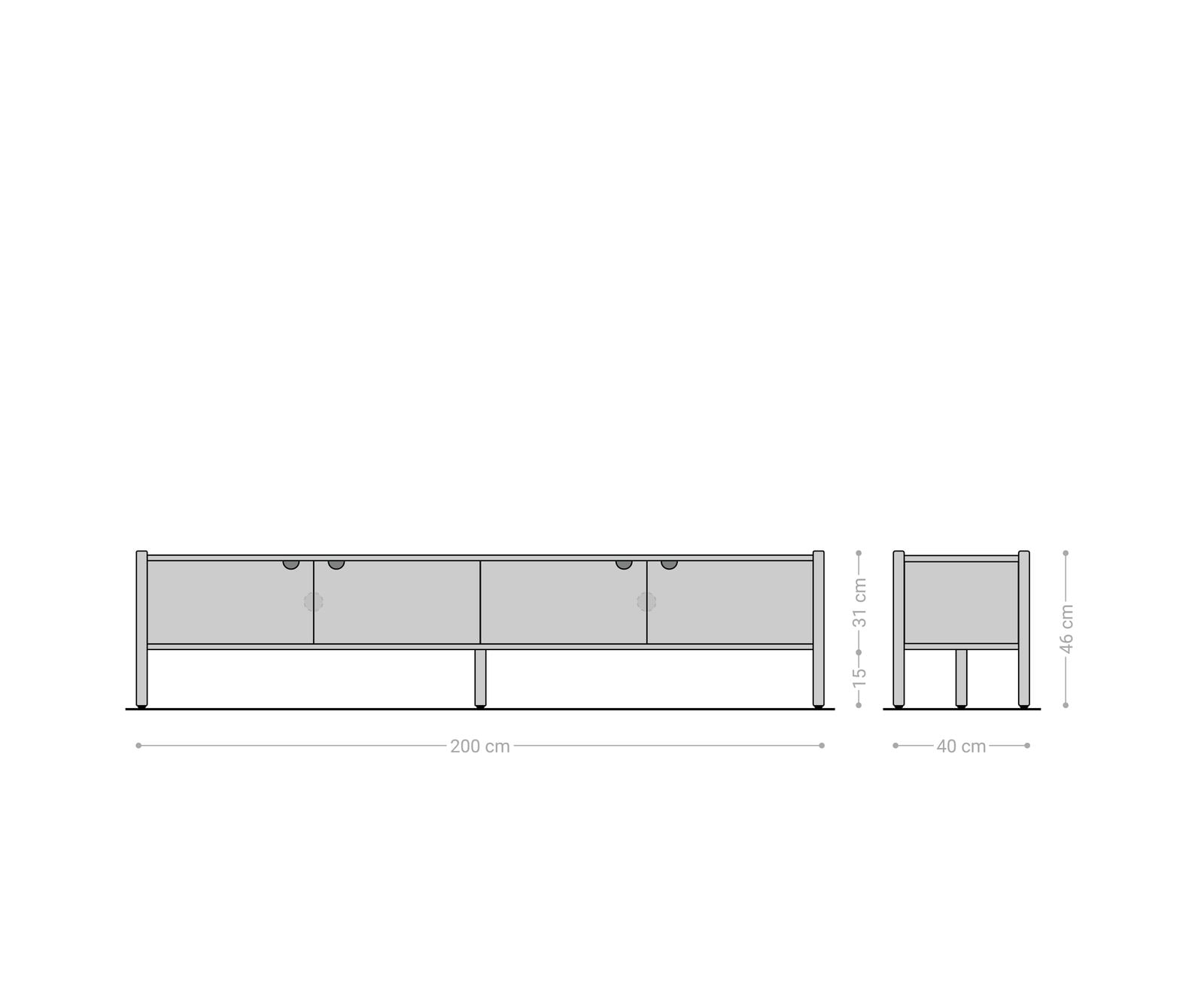 ТВ шкаф 200 cm Акация Aura 4 Врати Caius 6 ТВ шкаф 200 cm Акация Aura 4 Врати Caius 6