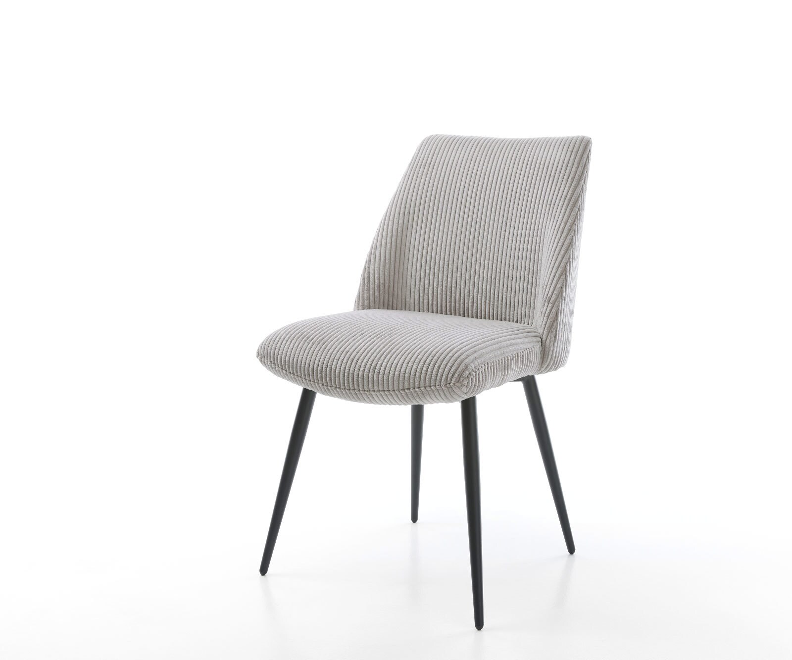 Трапезен стол Корд СребристСив 4 крака конични Черен Покет пружина Elso-Flex 1