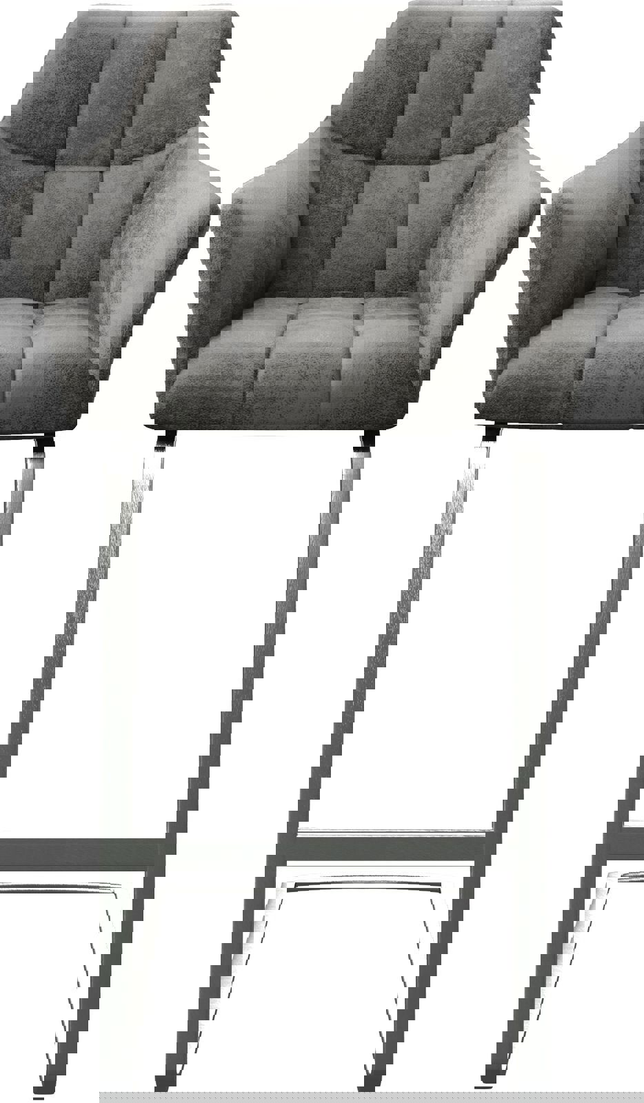Бар стол Винтидж Сив Конзолен крак плосък Неръждаема стомана Yulo-Flex 3