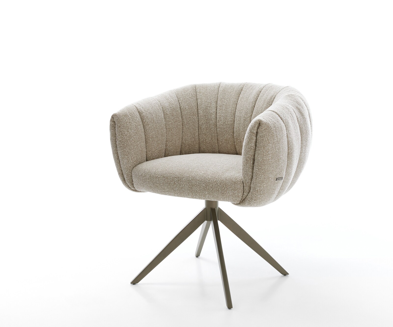 Въртящ се стол Jada-Flex, мек бежов плат, Кръстосана рамка широка Ефектно покритие Титан 360° завъртане Люлееща се функция Ядро от джобни пружини 1